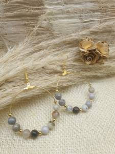 Créoles de perles en pierres naturelles