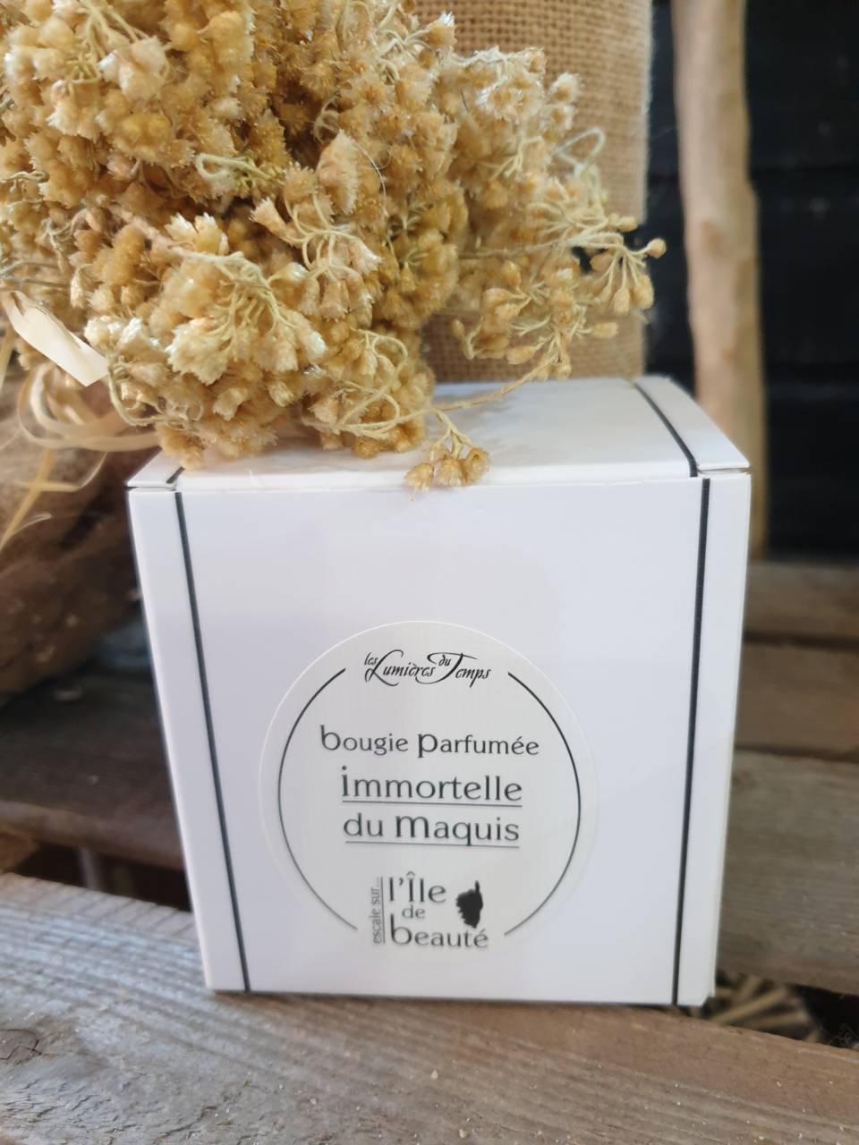 Bougie parfumée immortelle du maquis