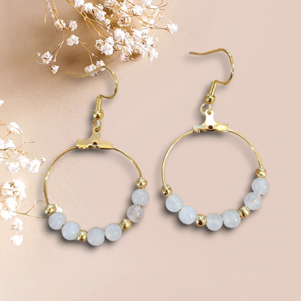 Boucles D'oreilles Turquoise Véritable 4 Mm Montées Sur Acier Doré - Fermoir Dormeuse - Marque Tres.Or - Neuf Avec étiquettes