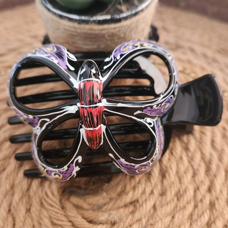 Pince à cheveux peinte à la main, un bel accessoire pour votre coiffure. Bon maintien pour tous cheveux