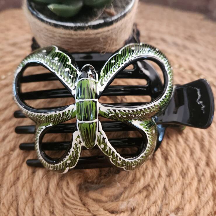 Pince à cheveux peinte à la main, un bel accessoire pour votre coiffure. Bon maintien pour tous cheveux