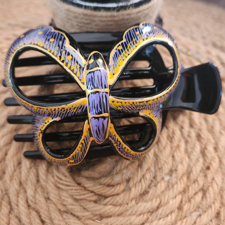 Pince à cheveux peinte à la main, un bel accessoire pour votre coiffure. Bon maintien pour tous cheveux