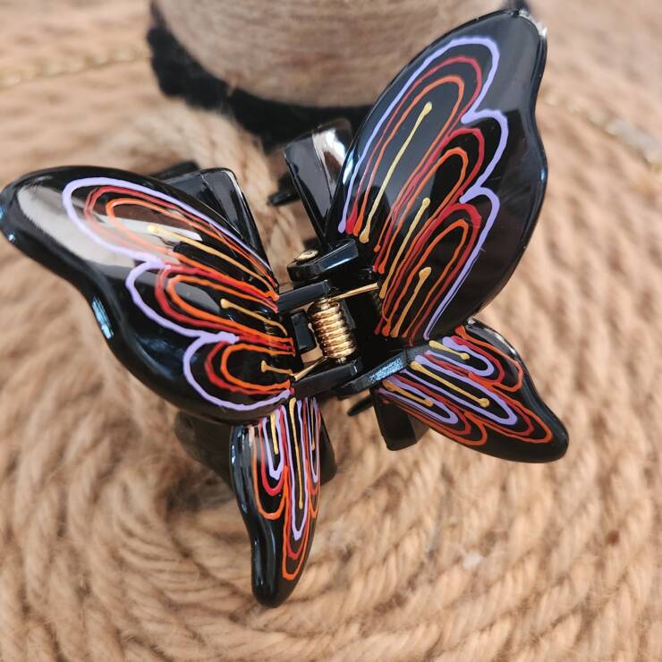 Pince à cheveux peinte à la main, un bel accessoire pour votre coiffure. Bon maintien pour cheveux fins, épais, court et long