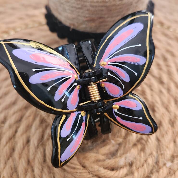 Pince à cheveux peinte à la main, un bel accessoire pour votre coiffure. Bon maintien pour cheveux fins, épais, court et long