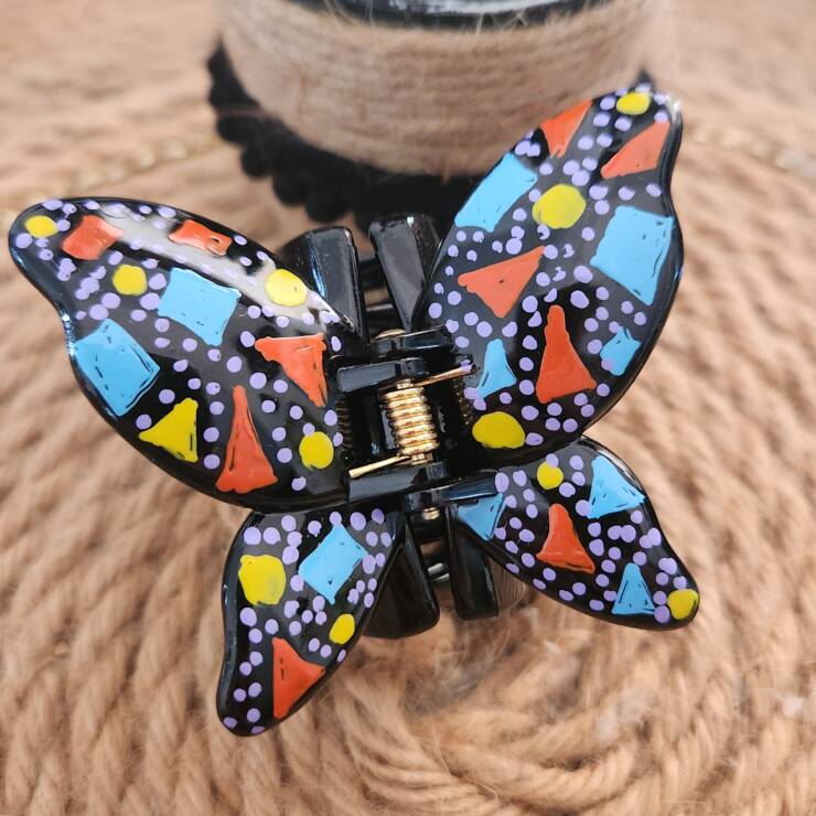 Pince à cheveux peinte à la main, un bel accessoire pour votre coiffure. Bon maintien pour cheveux fins, épais, court et long